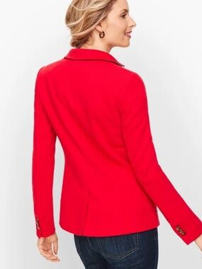 Talbots Aberdeen Red Blazer 10p Piqué Knit